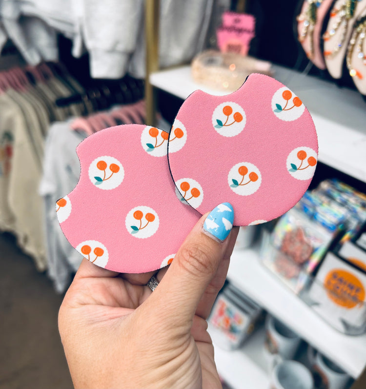 Cherry car coasters