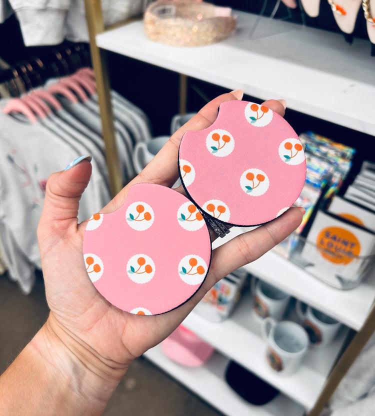 Cherry car coasters