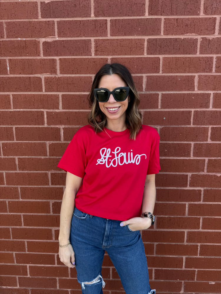 Saint Louis Cursive Crop Tee