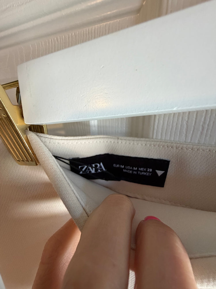 ZARA cream tailored skort