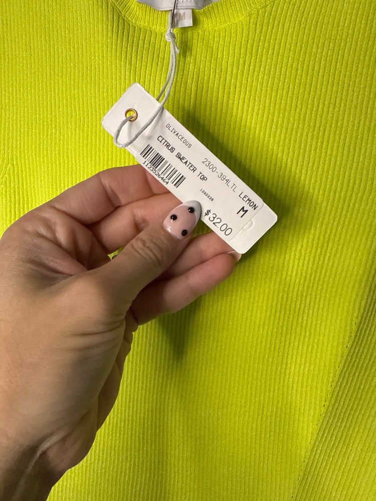 Oliveaceous Citrus Sweater Top – Size M