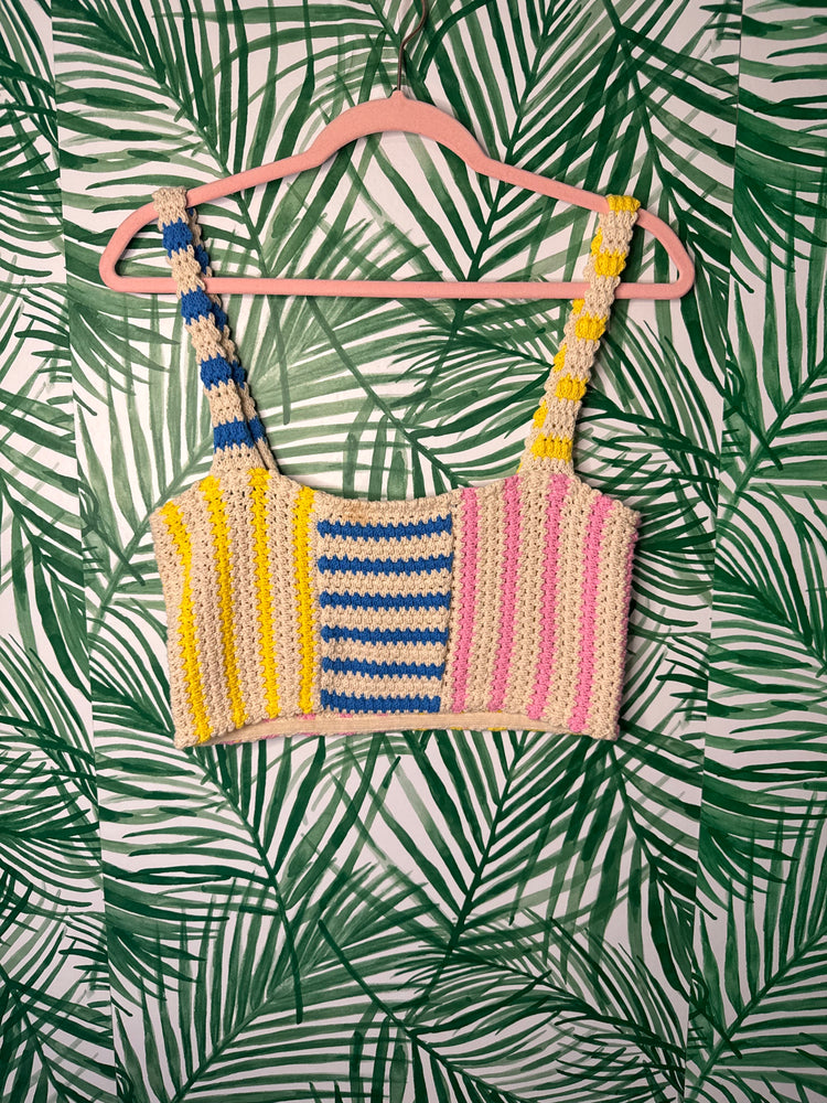 Zara Multi-Color Crochet Crop Top – Size S