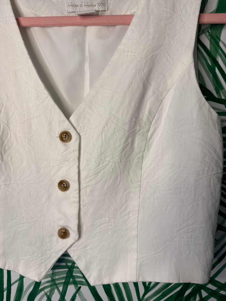 House of Harlow 1960 White Jacquard Vest – Size XS