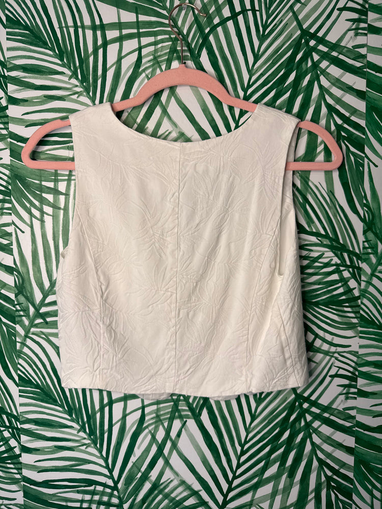 House of Harlow 1960 White Jacquard Vest – Size XS