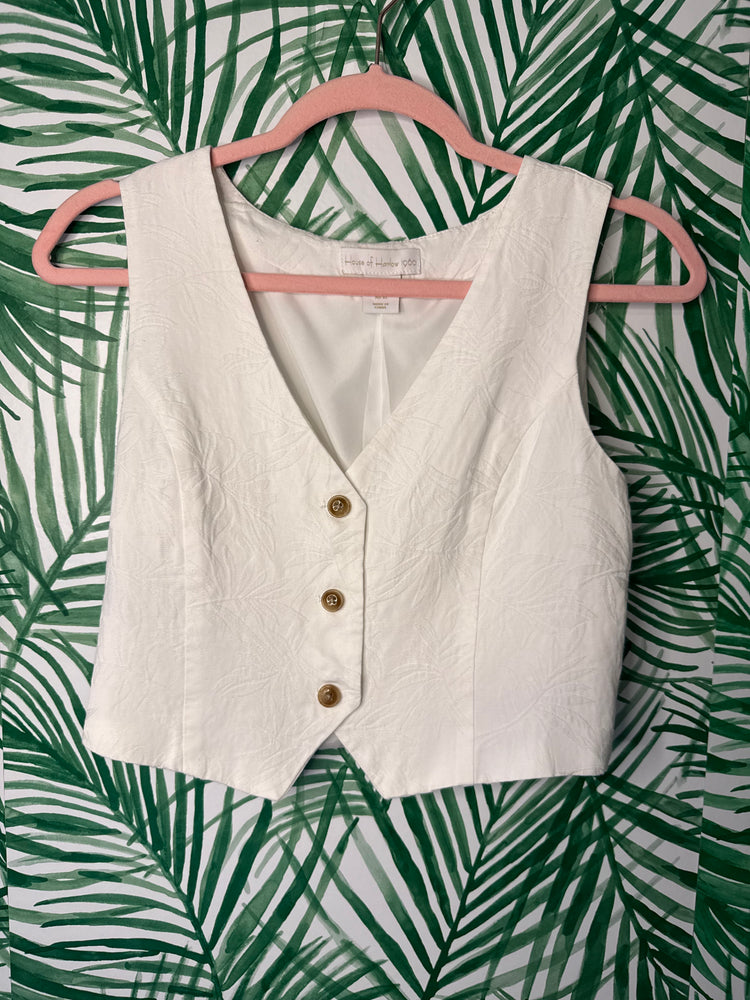 House of Harlow 1960 White Jacquard Vest – Size XS