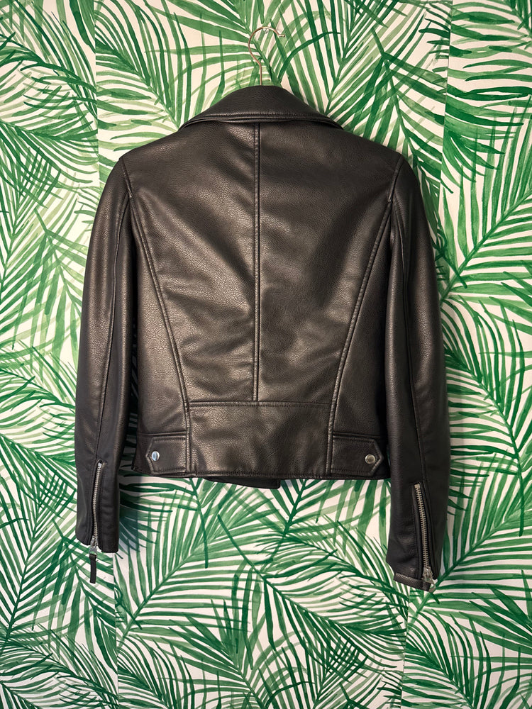 H&M Faux Leather Moto Jacket — Size XS