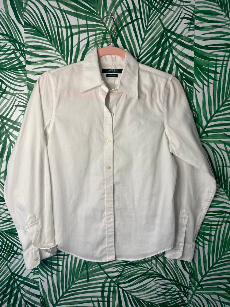 Lauren Ralph Lauren White Button-Up Shirt – Petite Small (Non-Iron)