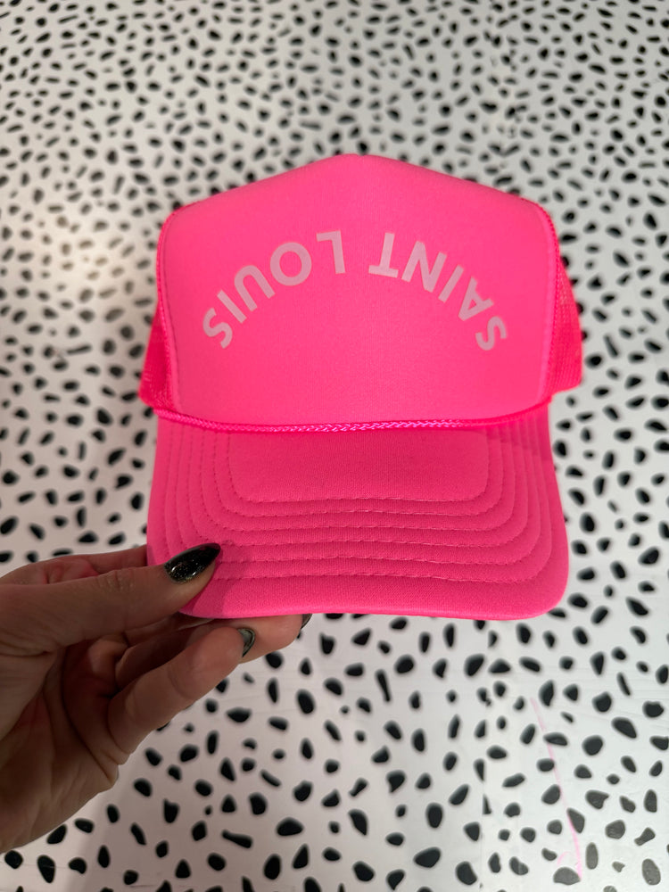 Upside Down Saint Louis trucker hat