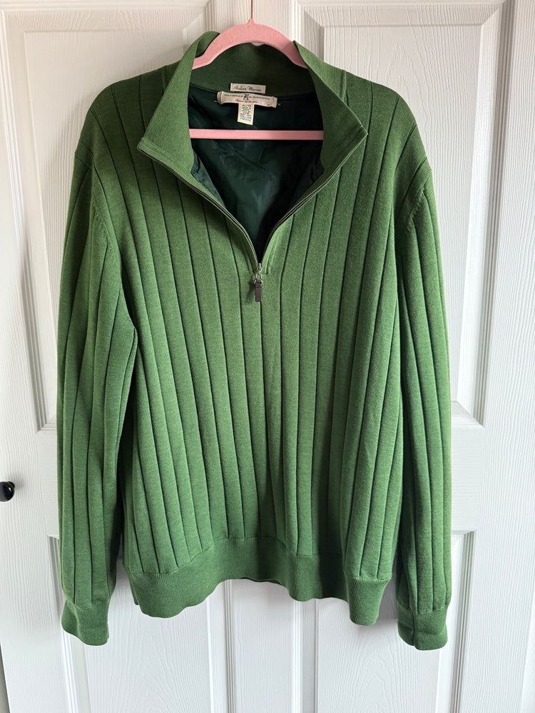 Fairway & Greene Italian Merino Wool 1/4 zip windbreaker sweater