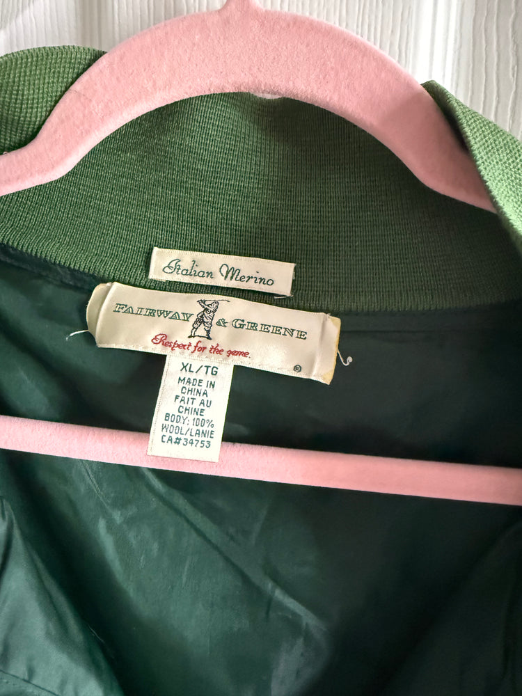 Fairway & Greene Italian Merino Wool 1/4 zip windbreaker sweater