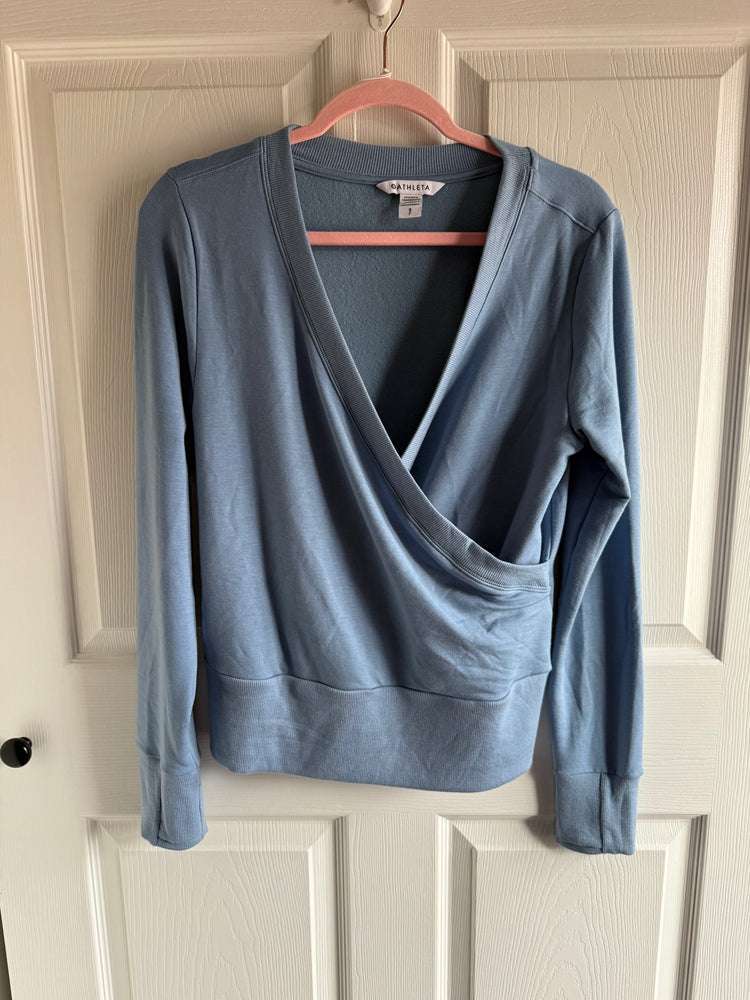 Athleta Blue Wrap-front style pullover