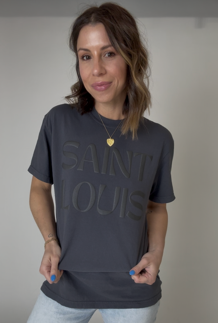 Saint Louis Black Puff Oversized Tee