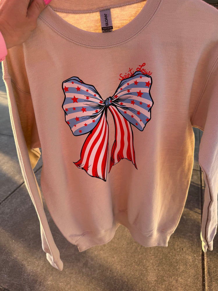 RTS She's a Grand Ol Flag Bow Sweatshirt