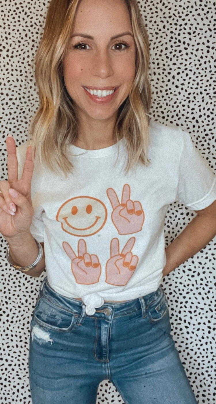 Happy Face & Peace Sign