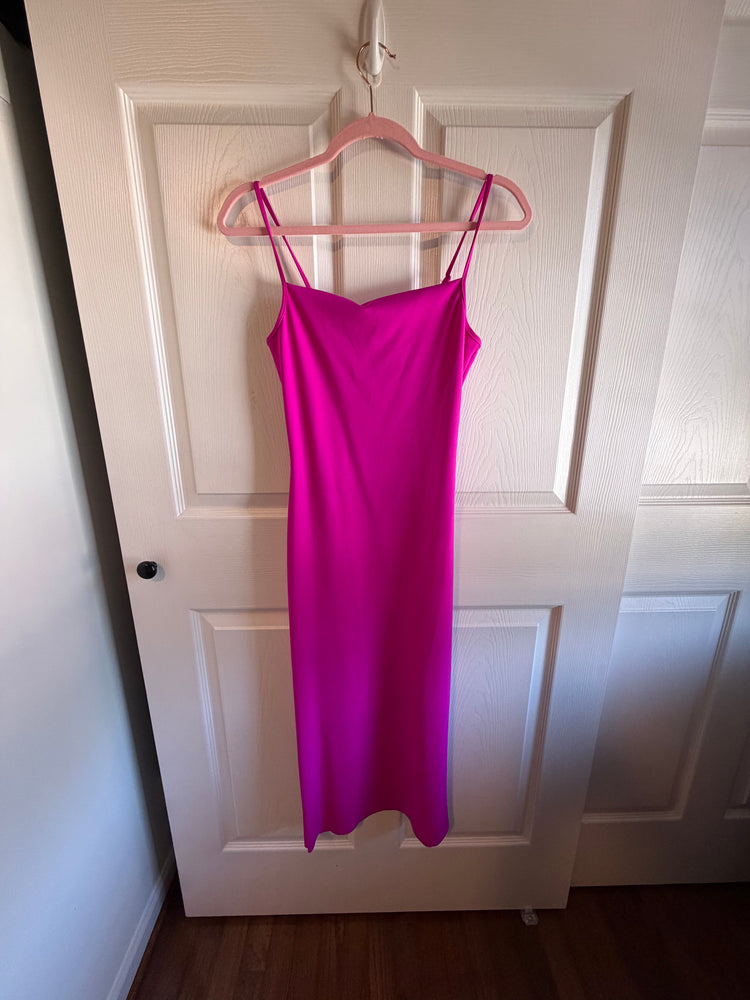 Good American Hot Pink Midi bodycon dress
