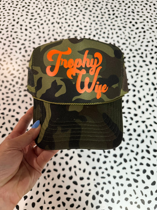 Ready to ship Trophy Wife Camo Trucker Hat