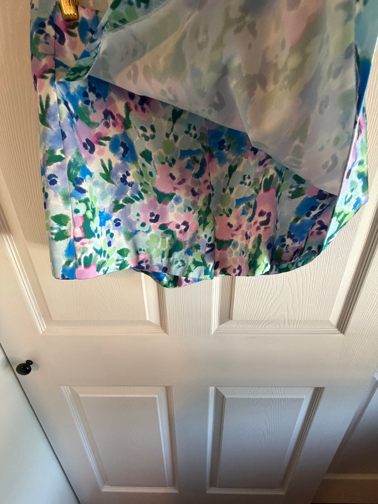 ZARA floral satin skort