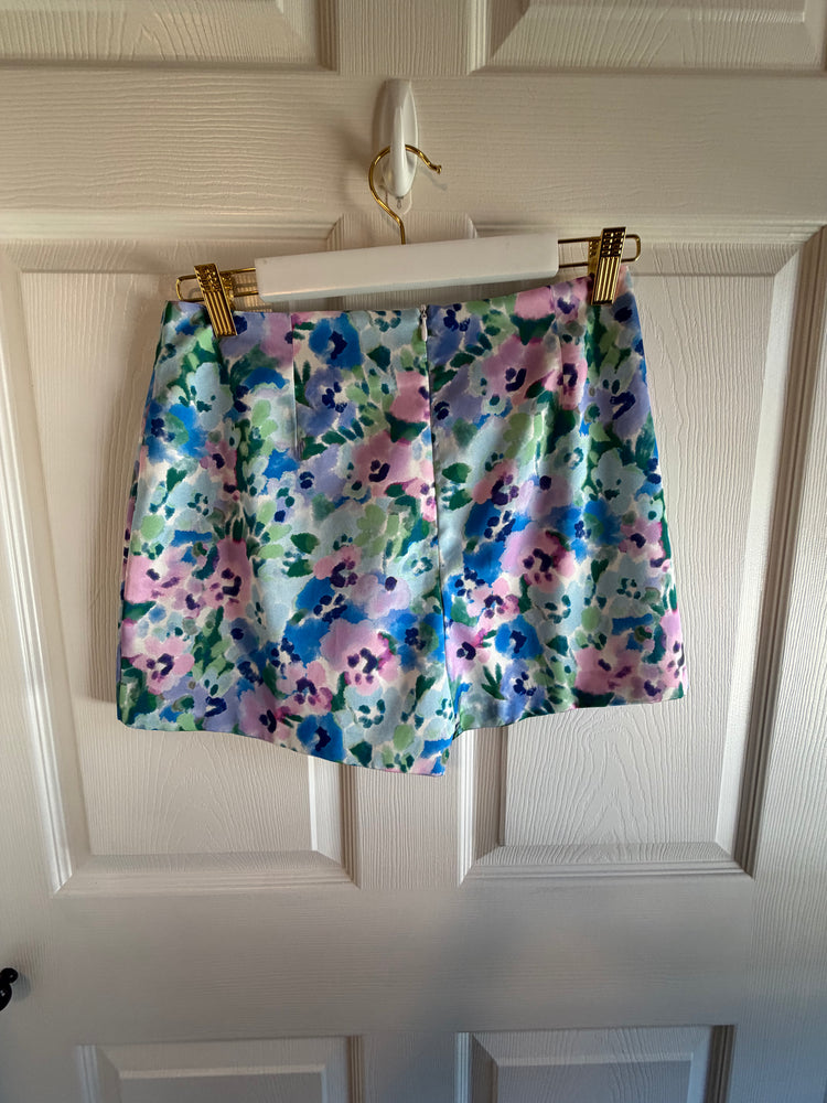 ZARA floral satin skort