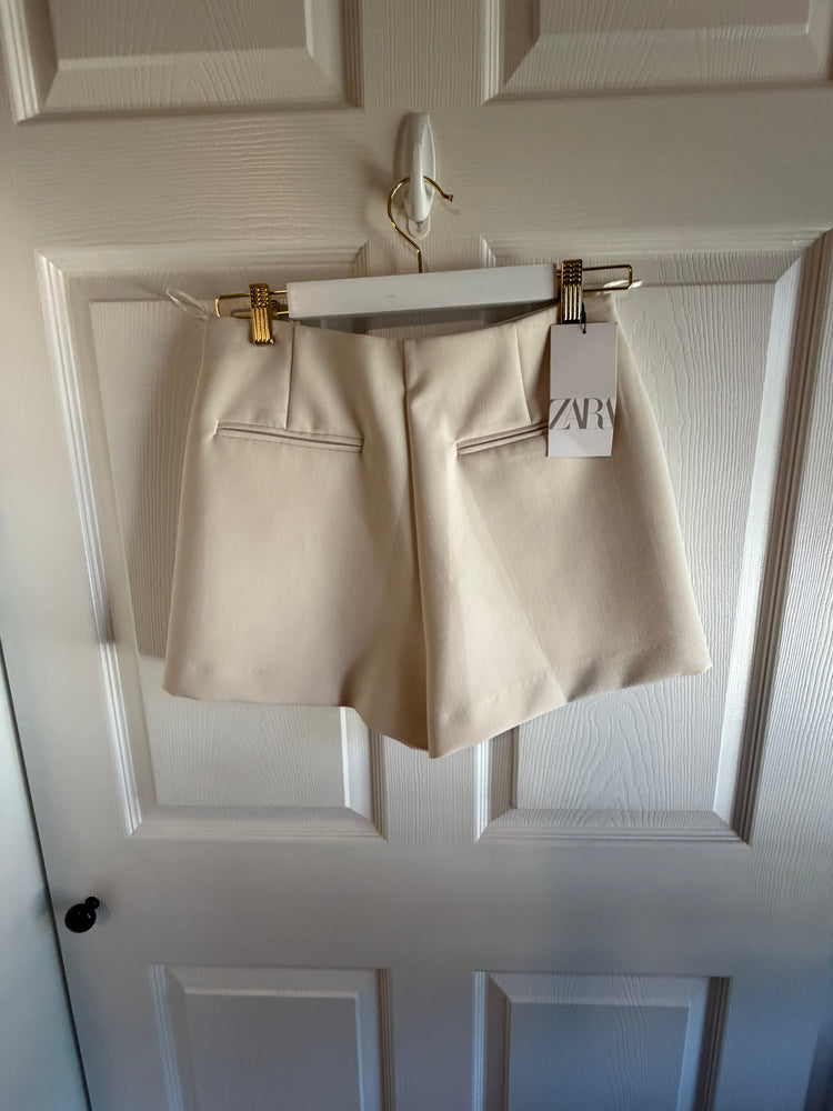 ZARA cream tailored skort