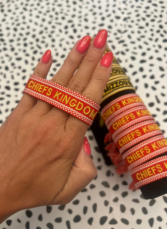 Chiefs Kingdom Woven Embroidered Friendship Bracelet