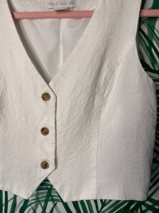 House of Harlow 1960 White Jacquard Vest – Size XS