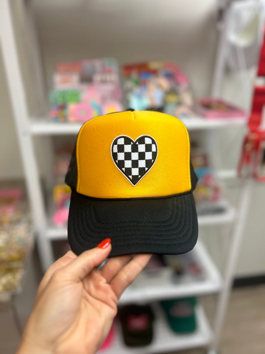 Checkered Hearts Trucker Hat