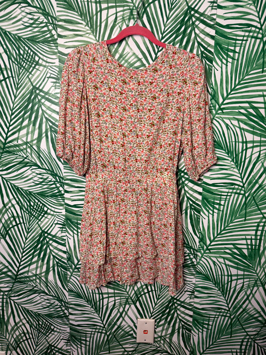 Petal + Pup Floral Puff-Sleeve Mini Dress