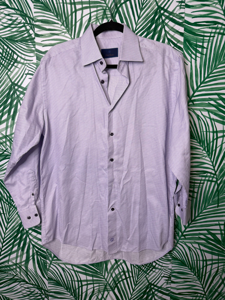 David Donahue Micro-Grid Dress Shirt