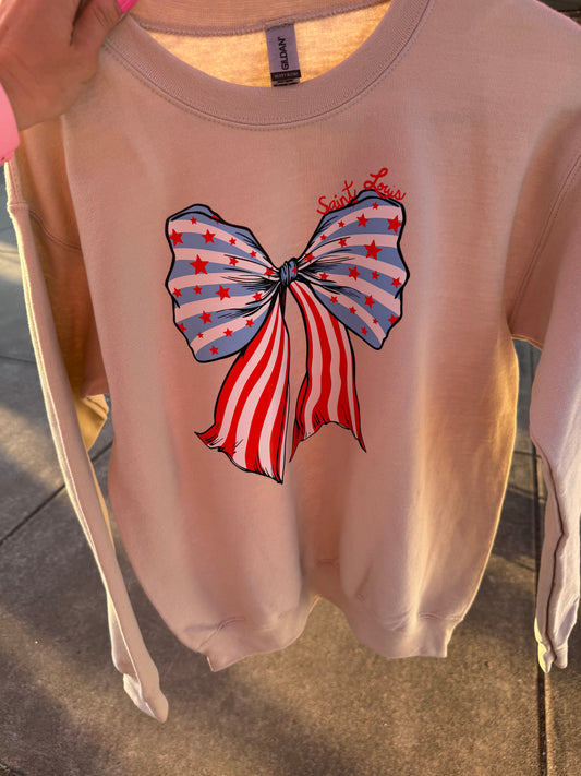 RTS She's a Grand Ol Flag Bow Sweatshirt