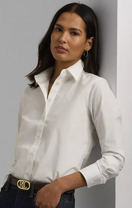 Lauren Ralph Lauren White Button-Up Shirt – Petite Small (Non-Iron)