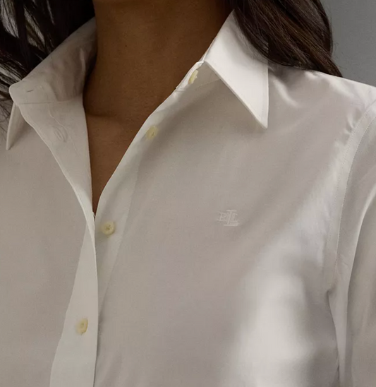 Lauren Ralph Lauren White Button-Up Shirt – Petite Small (Non-Iron)