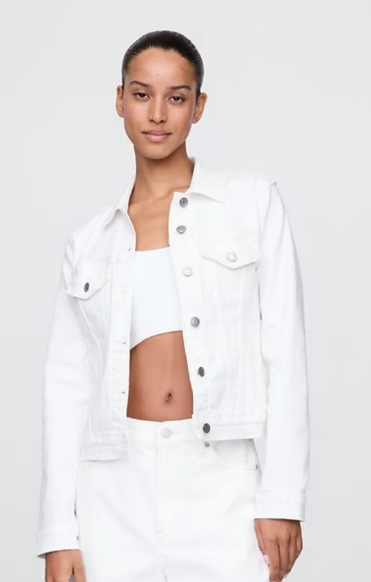 GAP White Denim Jacket — Size Small