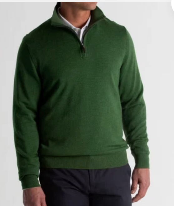 Fairway & Greene Italian Merino Wool 1/4 zip windbreaker sweater