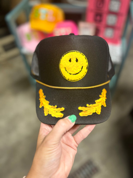Captain smiley face hat